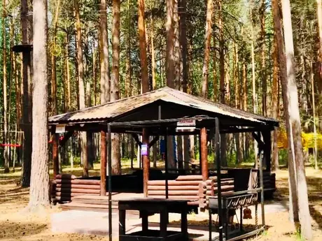 Гриль-беседка с мангалом в сосновом бору